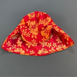 Lands' End Kids Floral Sun Hat - Red and Orange